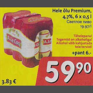 Allahindlus - Hele õlu Premium