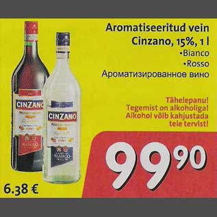 Allahindlus - Aromatiseeritud vein Cinzano