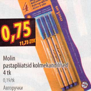 Allahindlus - Molin pastapliiatsid kolmekandilised