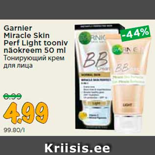 Allahindlus - Garnier Miracle Skin Perf Light tooniv näokreem 50 ml