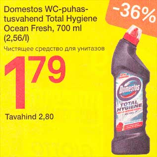 Allahindlus - Domestos WC-puhastusvahend Total Hygiene Ocean Fresh, 700 ml