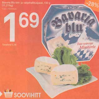 Allahindlus - Bavaria Blu sini- ja valgehallitusjuust, 150 g