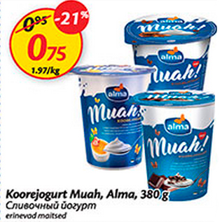 Allahindlus - Koorejogurt Muah, Alma, 380 g