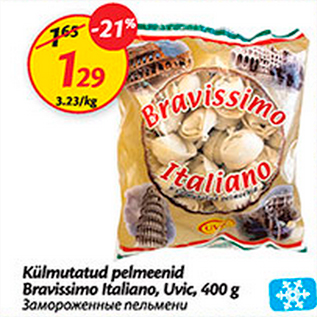 Allahindlus - Külmutatud pelmeenid Bravissimo Italiano, Uvic, 400 g