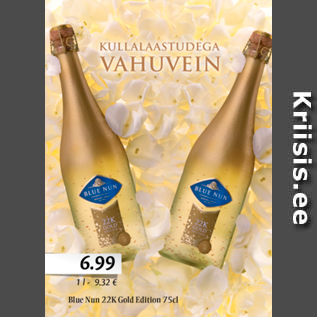 Allahindlus - Kullalaastudega vahuvein; Blue Nun 22K Gold Edition 75 cl