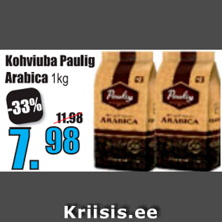 Allahindlus - Kohviuba Paulig Arabica 1 kg