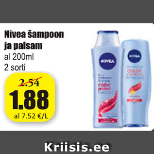 Allahindlus - Nivea šampoon ja palsam