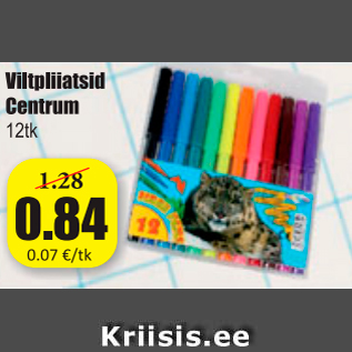 Allahindlus - Viltpliiatsid Centrum 12 tk