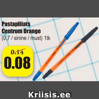 Allahindlus - Pastapliiats Centrum Orange