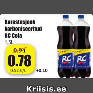 Allahindlus - Karastusjook karboniseeritud RC Cola 1,5 L