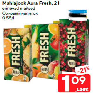 Allahindlus - Mahlajook Aura Fresh, 2 l