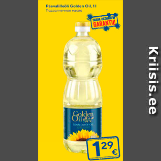 Allahindlus - Päevalilleõli Golden Oil, 1 l