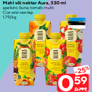 Allahindlus - Mahl või nektar Aura, 330 ml