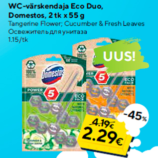 Allahindlus - WC-värskendaja Eco Duo, Domestos, 2 tk x 55 g