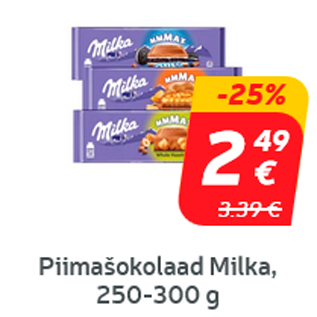 Allahindlus - Piimašokolaad Milka, 250-300 g