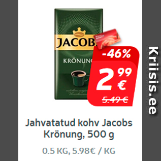 Allahindlus - Jahvatatud kohv Jacobs Krönung, 500 g