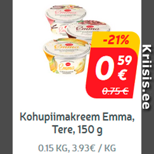 Allahindlus - Kohupiimakreem Emma, Tere, 150 g