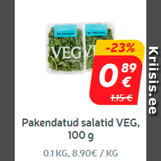 Allahindlus - Pakendatud salatid VEG, 100 g