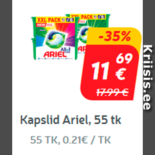 Allahindlus - Kapslid Ariel, 55 tk