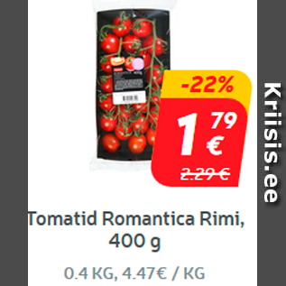 Allahindlus - Tomatid Romantica Rimi, 400 g