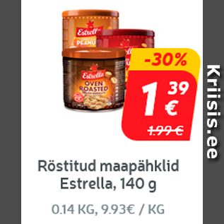 Allahindlus - Röstitud maapähklid Estrella, 140 g