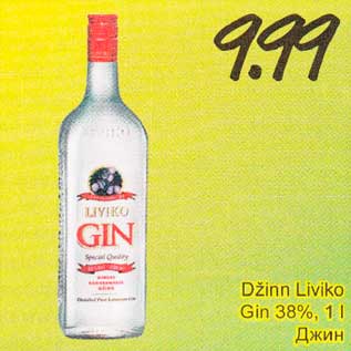 Allahindlus - Džinn Liviko Gin 38%, 1 l