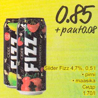 Allahindlus - Siider Fizz 4,7%,0,5 l . pirni . maasika