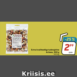 Allahindlus - Extra kvaliteediga tudengieine Arimex, 300 g