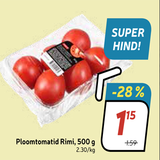 Allahindlus - Ploomtomatid Rimi, 500 g