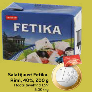 Allahindlus - Salatijuust Fetika, Rimi, 40%, 200 g