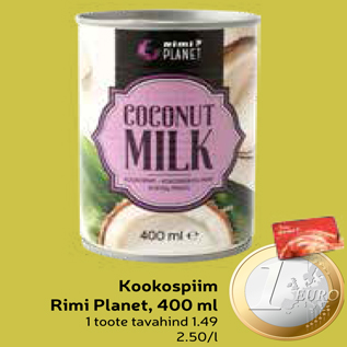 Allahindlus - Kookospiim Rimi Planet, 400 ml