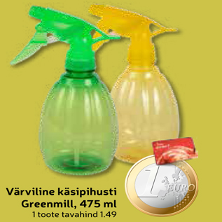 Allahindlus - Värviline käsipihusti Greenmill, 475 ml