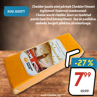 Allahindlus - Juust Cheddar, kg*****