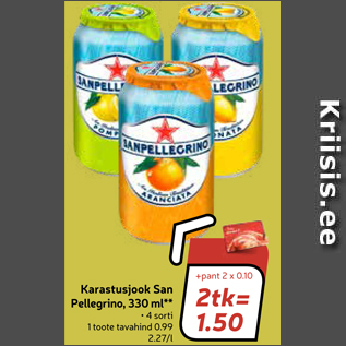 Allahindlus - Karastusjook San Pellegrino, 330 ml**