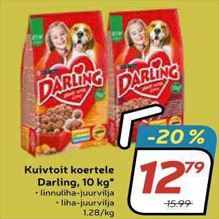 Allahindlus - Kuivtoit koertele Darling, 10 kg*