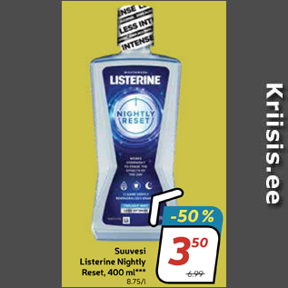 Allahindlus - Suuvesi Listerine Nightly Reset, 400 ml***