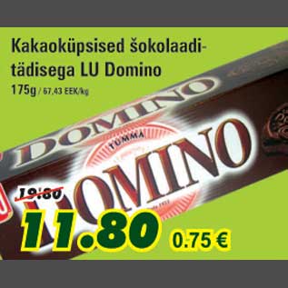 Allahindlus - Kakaoküpsised šokolaaditädisega LU Domino
