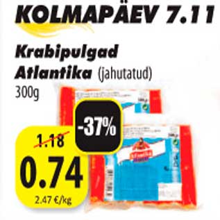 Allahindlus - Krabipulgad Atlantika (jahutatud) 300 g