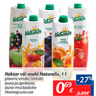 Allahindlus - Nektar või mahl Naturalis, 1 l