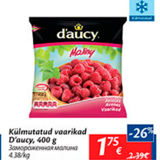 Allahindlus - Külmutatud vaarikad D´aucy, 400 g