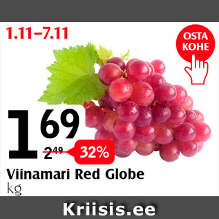 Allahindlus - Viinamari Red Globe kg