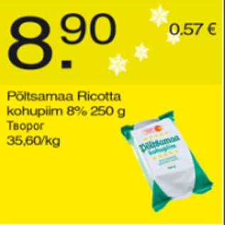 Allahindlus - Põltsamaa Ricotta kohupiim 8%