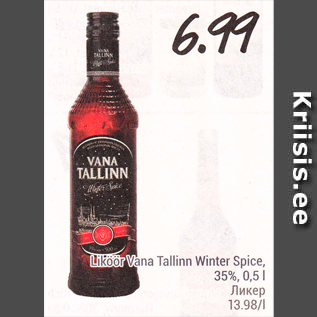 Allahindlus - Liköör Vana Tallinn Winter Spice