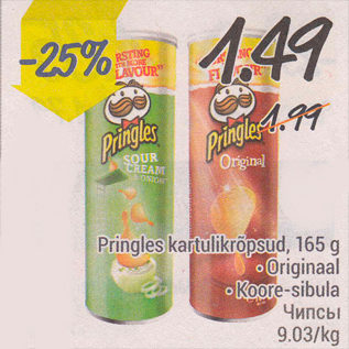 Allahindlus - Pringles kartulikrõpsud, 165 g