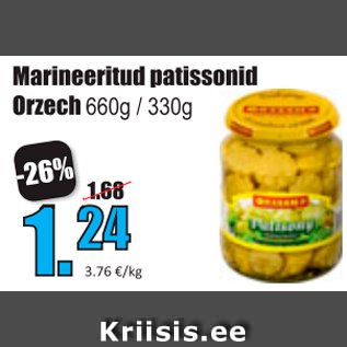 Allahindlus - Marineeritud patissonid Orzech