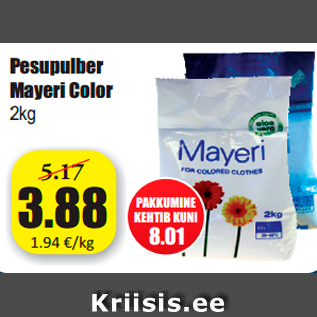 Allahindlus - Pesupulber Mayeri Color 2kg