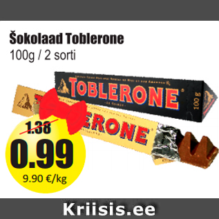 Allahindlus - Šokolaad Toblerone