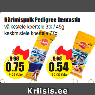 Allahindlus - Närimispulk Pedigree Dentastix