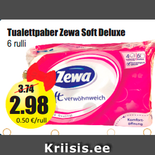 Allahindlus - Tualettpaber Zewa Soft Deluxe