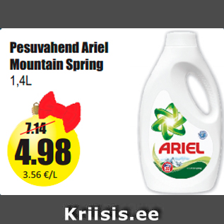 Allahindlus - Pesuvahend Ariel Mountain Spring 1,4L